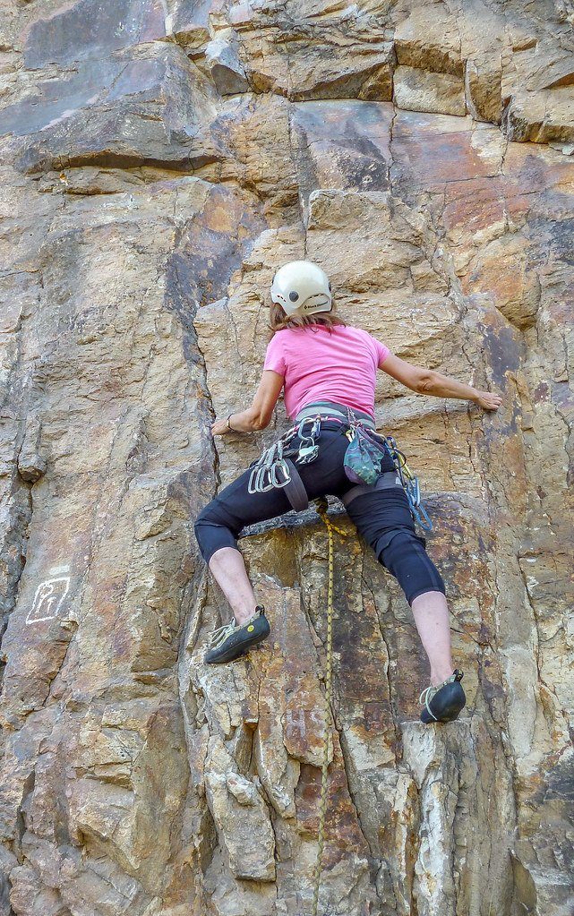 Belay station above the Mediterranean, somewhere south of Valencia